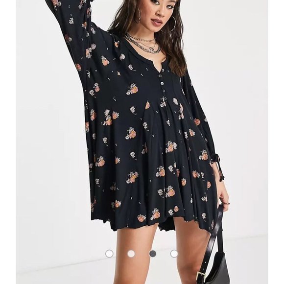 Free People/ We The Free Winter Sun Tunic Floral Print Cinnamon Combo XS NWT - Picture 13 of 14
